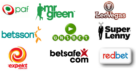 Logos för diverse spelbolag